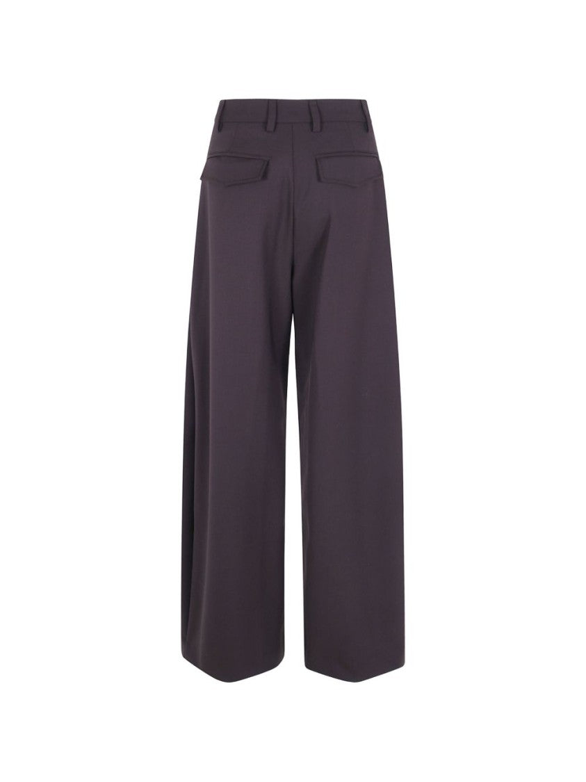 The Latest Billie High-Waist Pleated Wool Wide-Leg Pants