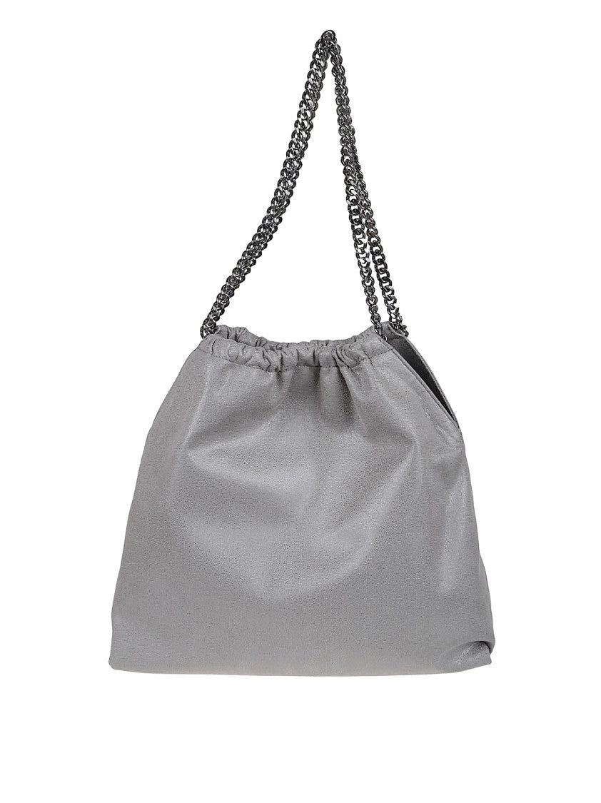 Stella Mccartney Medium Grey Falabella Shoulder Bag With Ruthenium Chains