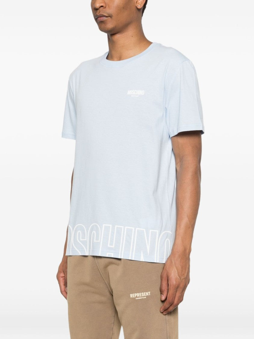 Moschino Light Blue Crew Neck T-Shirt