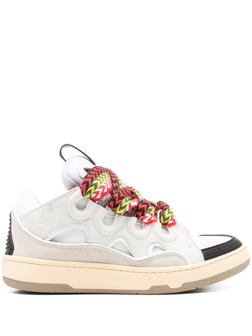 Lanvin White Curb Sneakers 90S-Inspired Suede Sneakers