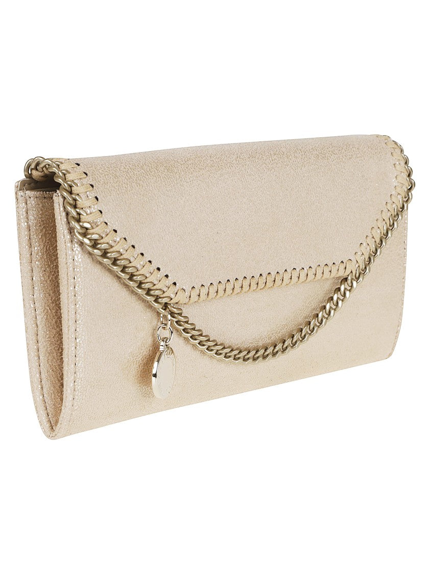 Stella Mccartney Chic Metallic-Finish Wallet With Chain Detail