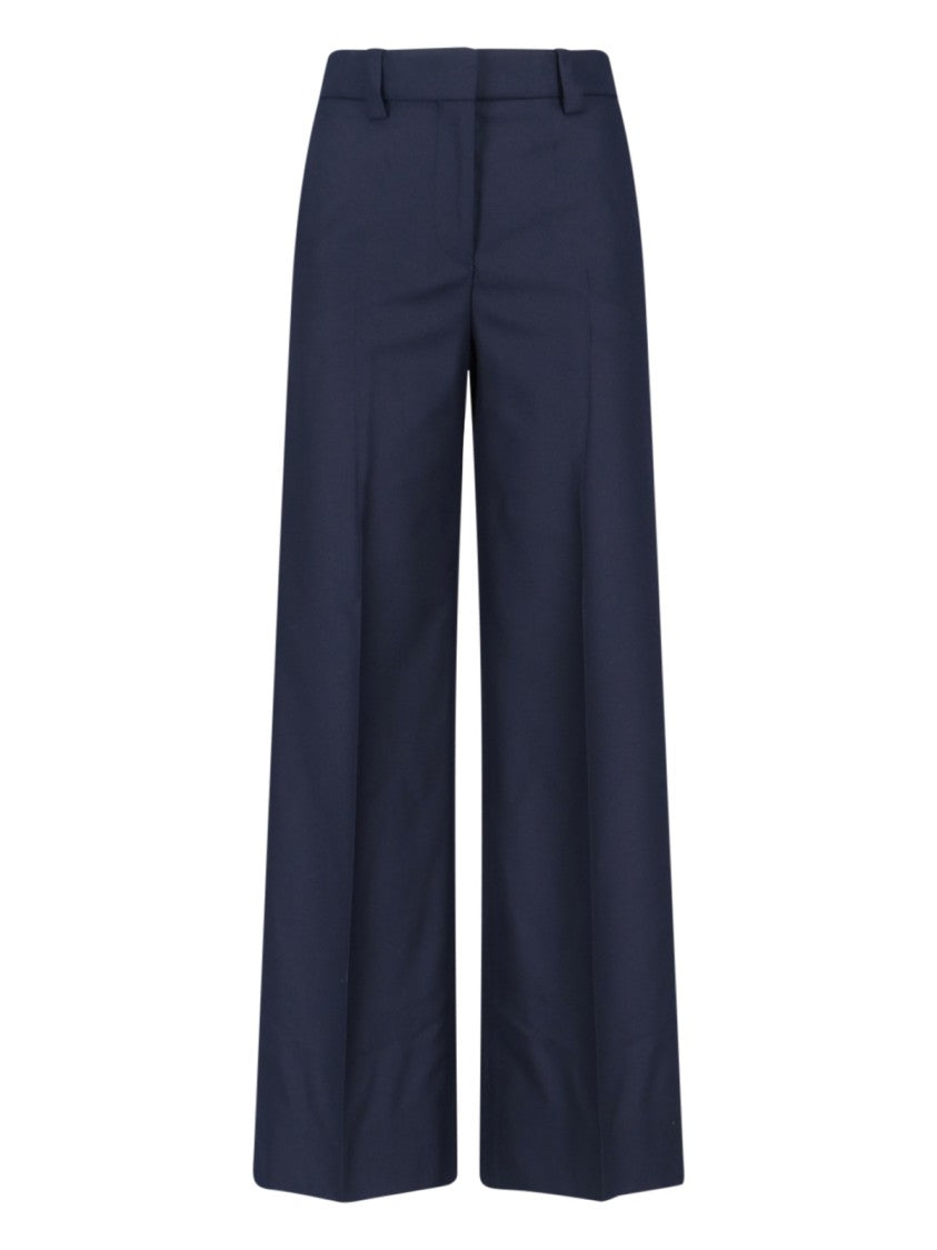 Incotex Wide-Leg Virgin Wool Trousers With Mid-Rise Waist And Tailored Finish