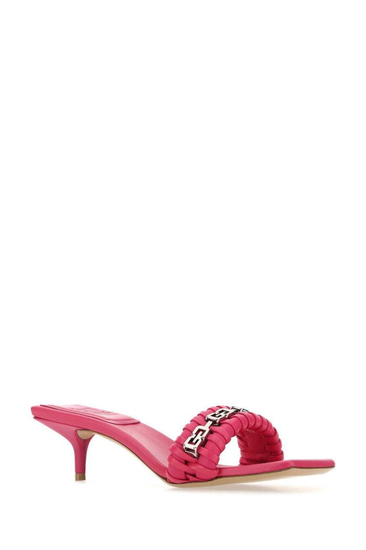 Givenchy Fuchsia Nappa Leather G Woven Mules