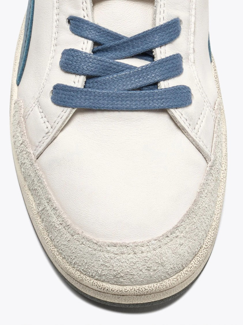 Diadora Prestige White Blue Side Stripe Sneakers