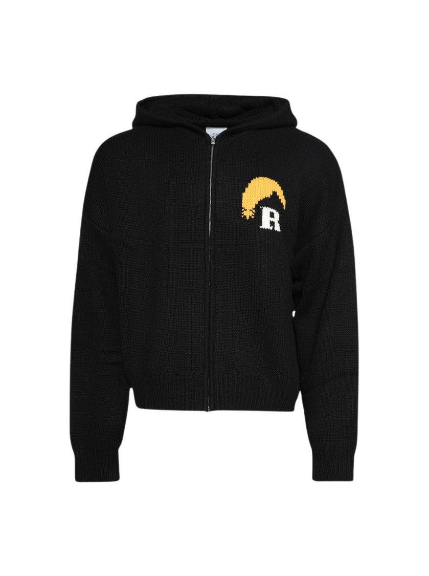Rhude Moonlight Knit Zip-Up Hoodie Black