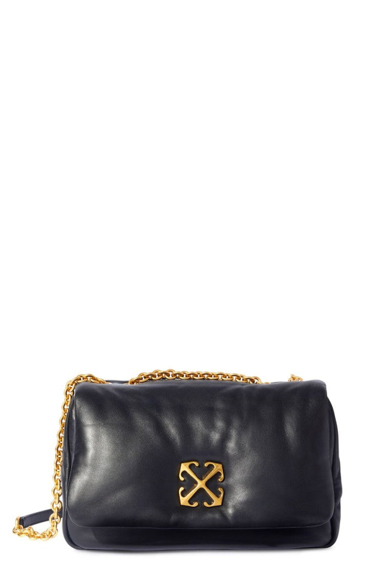 Off-White Black Jitney Puffer Calf Leather Shoulder Bag