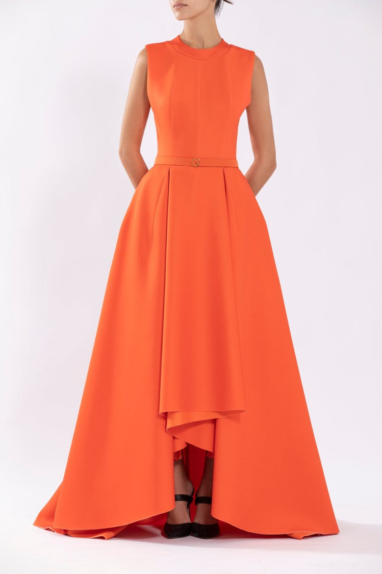 Saiid Kobeisy Neoprene Dress With High-Low Skirt