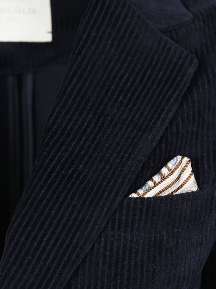 Circolo Tailored Corduroy Jacket With Notch Lapel