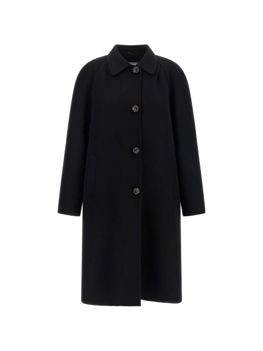Prada Black Minimalist Subtle Triangular Jacket