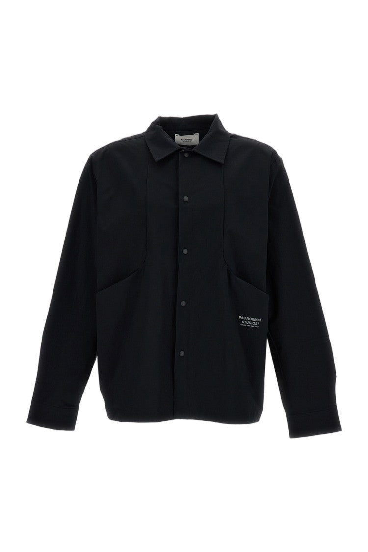 Pas Normal Studios Black Off-Race Tech Stretch Overshirt