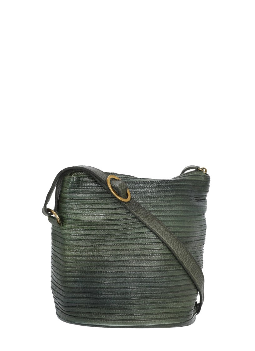 Majo Textured Leather Procida Shoulder Bag With Adjustable Strap