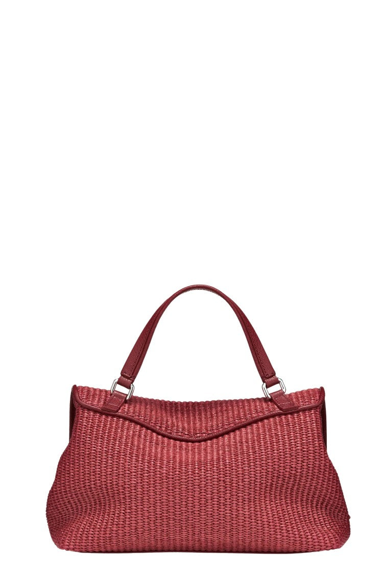Zanellato Red Postina Wicker Small Swivel Buckle Polyester Shoulder Bag