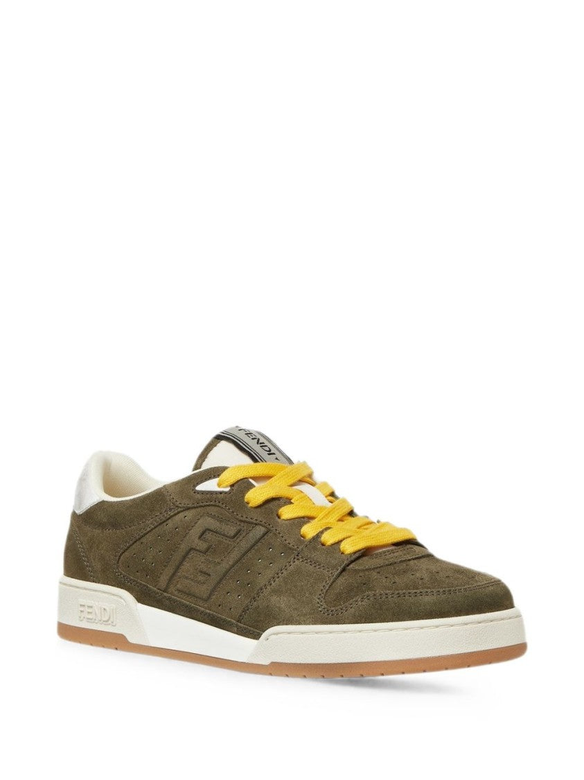 Fendi Brown Match Suede Low-Top Sneakers