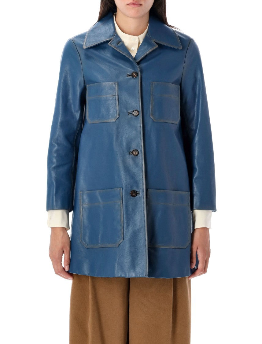 Chloé Single-Breasted Leather Coat