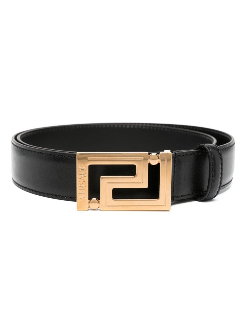 Versace Black Silk And Nylon Logo Belt