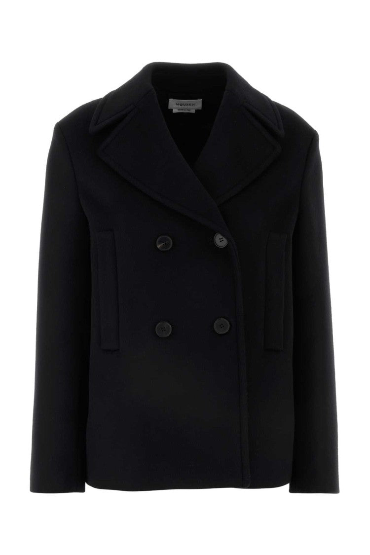 Alexander Mcqueen Black Felt Coat