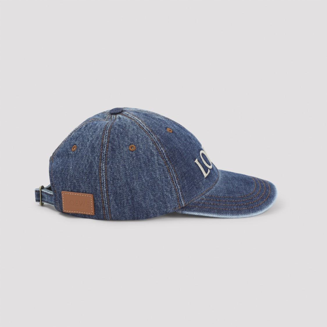 Loewe Structured Denim-Style Baseball Cap With Embroidered Detailing