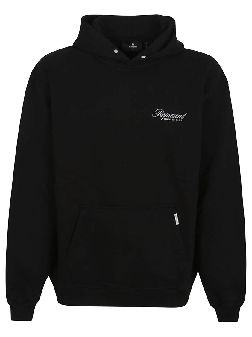 Represent Black Hooded Sweatshirt With Kangaroo Pocket