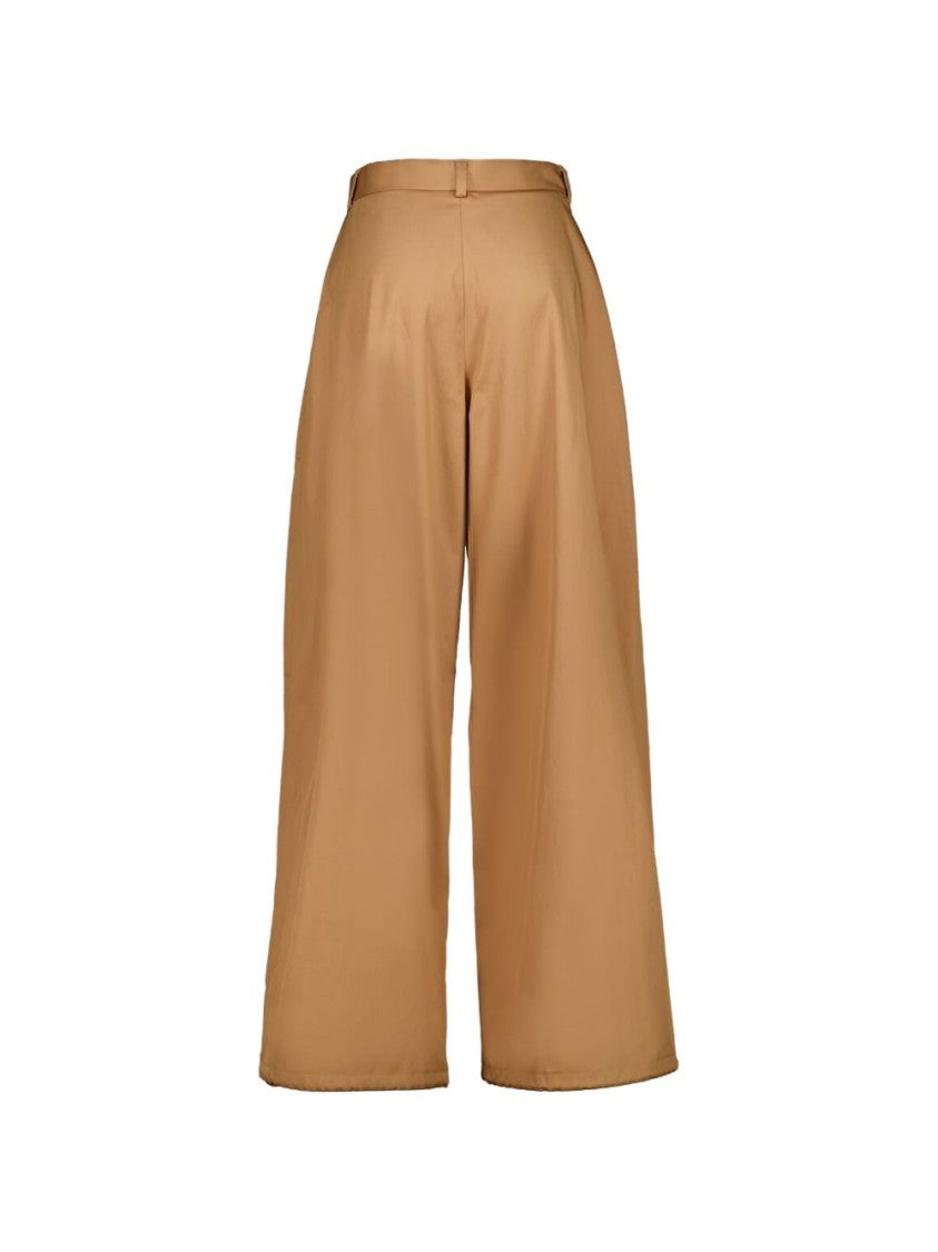 Stella Mccartney Wide-Leg Brown Trousers With High Waist