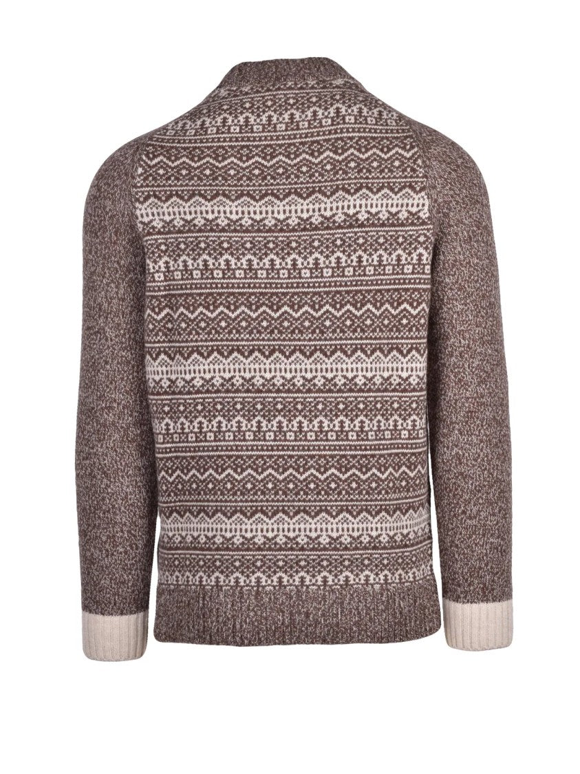 Wool & Co Brown Wool And Polyamide Blend Crew Neck Sweater
