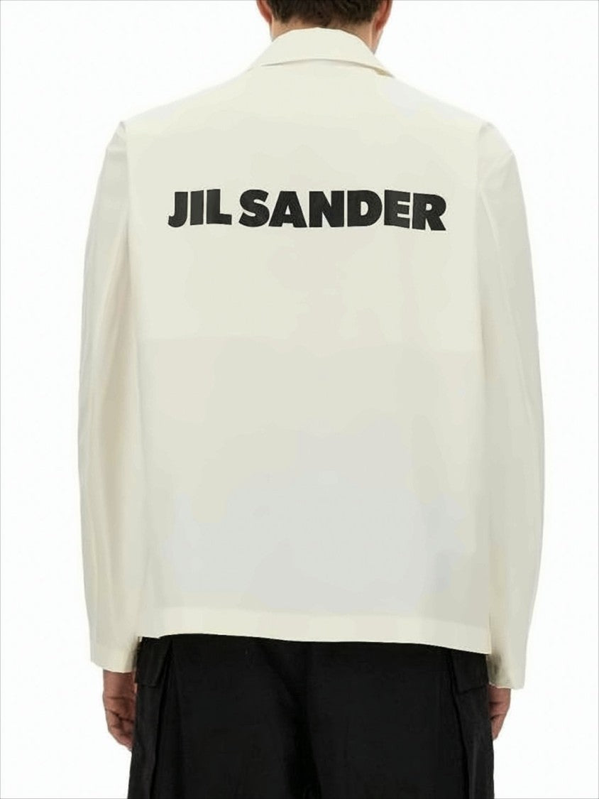 Jil Sander Boxy Cropped Jacket With Bold Text Print