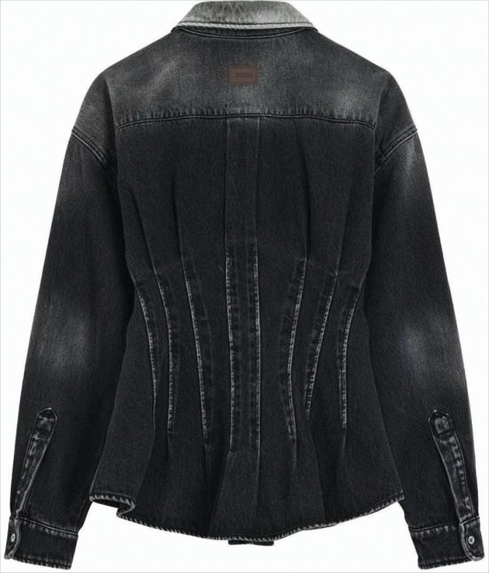 Moschino Fitted Black Denim Shirt