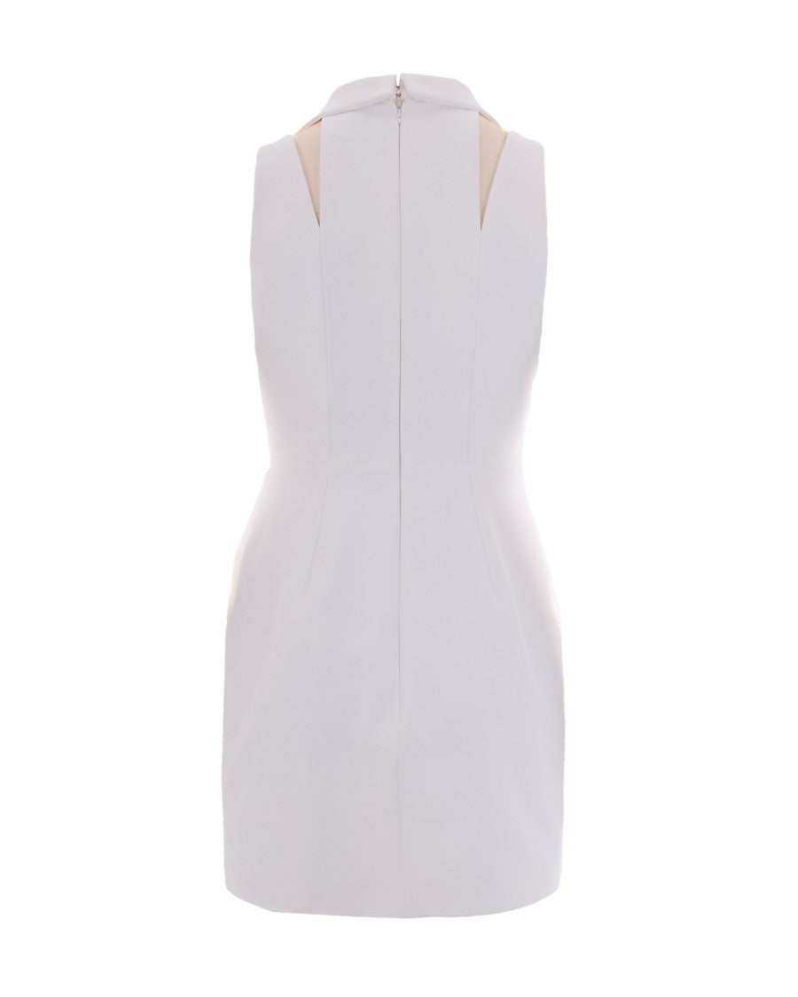 Elisabetta Franchi Ivory Lapel Mini Dress