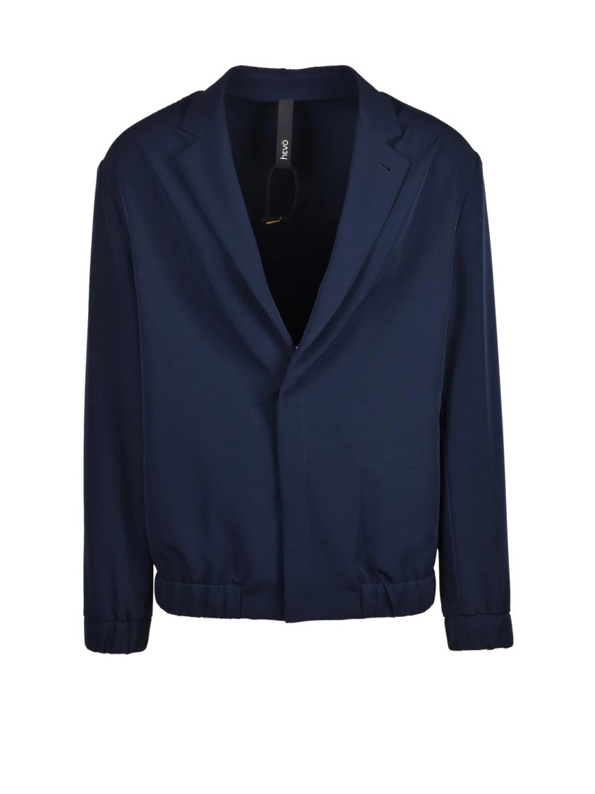 Hevo Blue Calamarena Snap Closure Viscose-Blend Coat