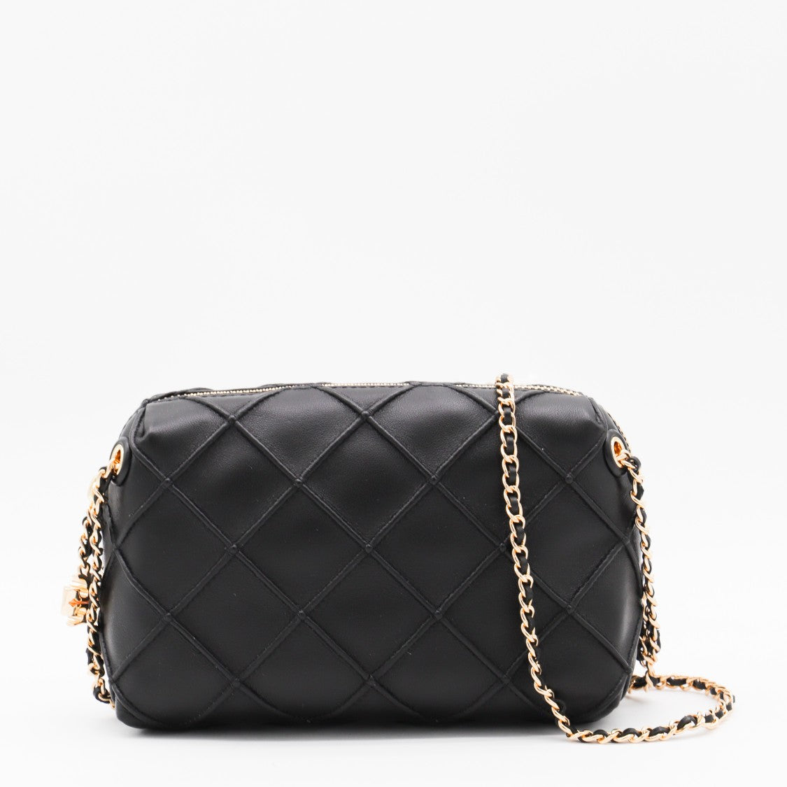 Tory Burch Black Leather Fleming Crossbody Bag
