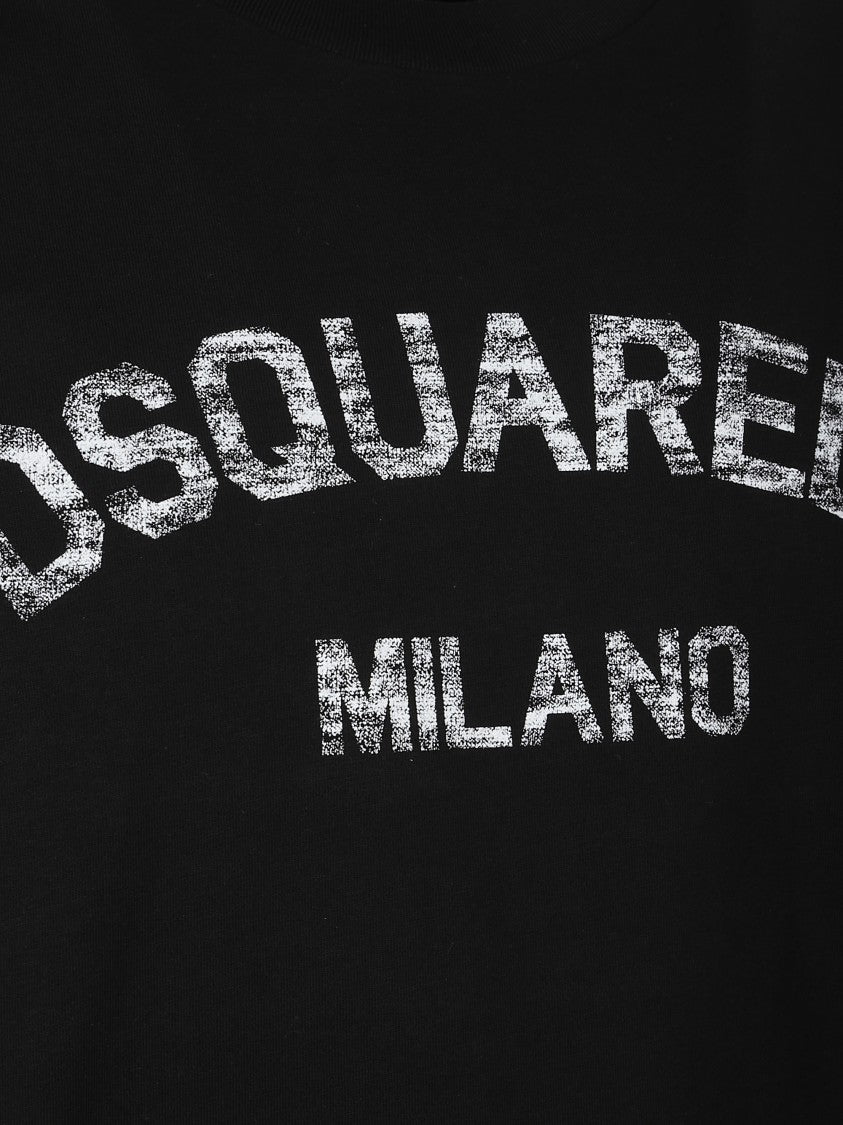 Dsquared2 Graphic Print Black Crew Neck T-Shirt