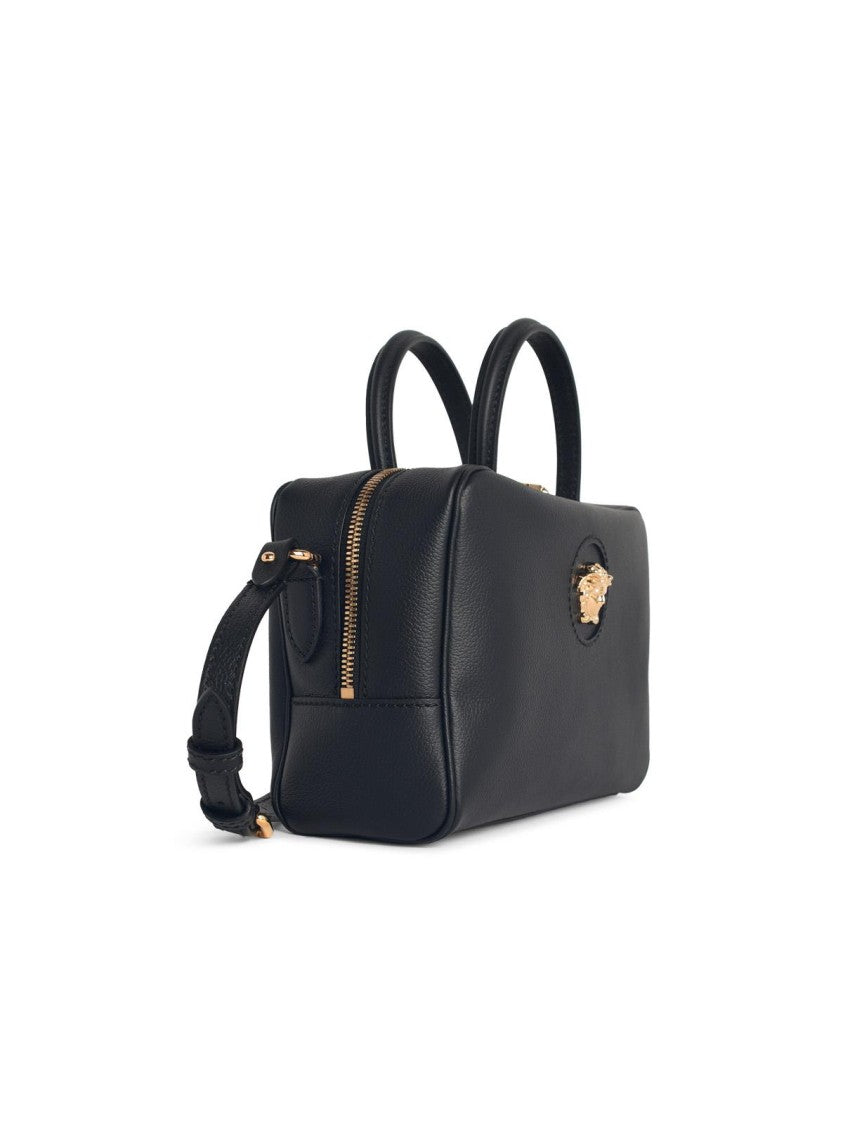 Versace 'La Medusa Boston' Black Leather Bag
