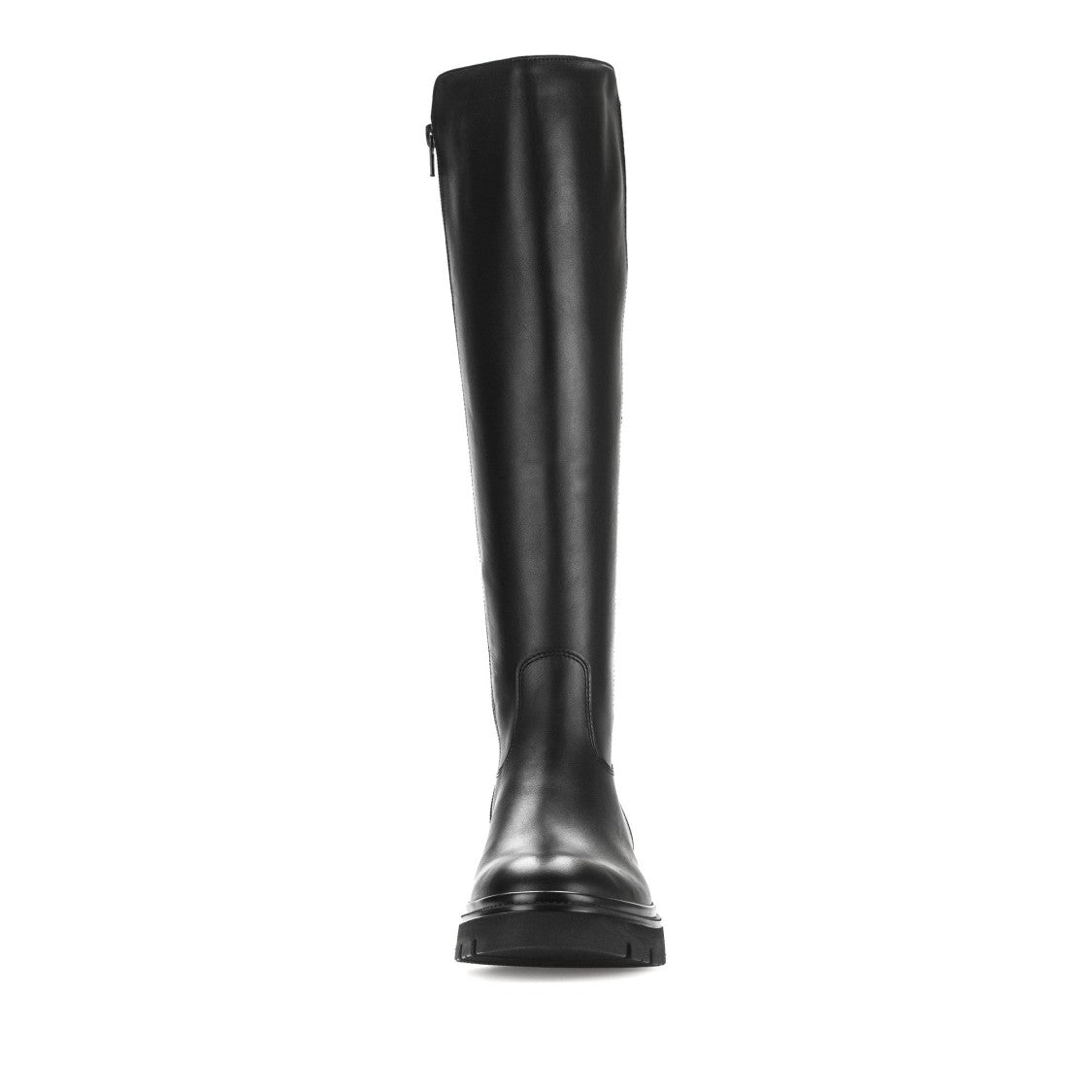 Gabor Black Minimalist Back Zipper Low Leather Boots