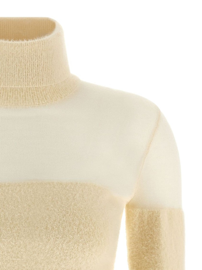 Elisabetta Franchi Cropped Sweater With High Turtleneck