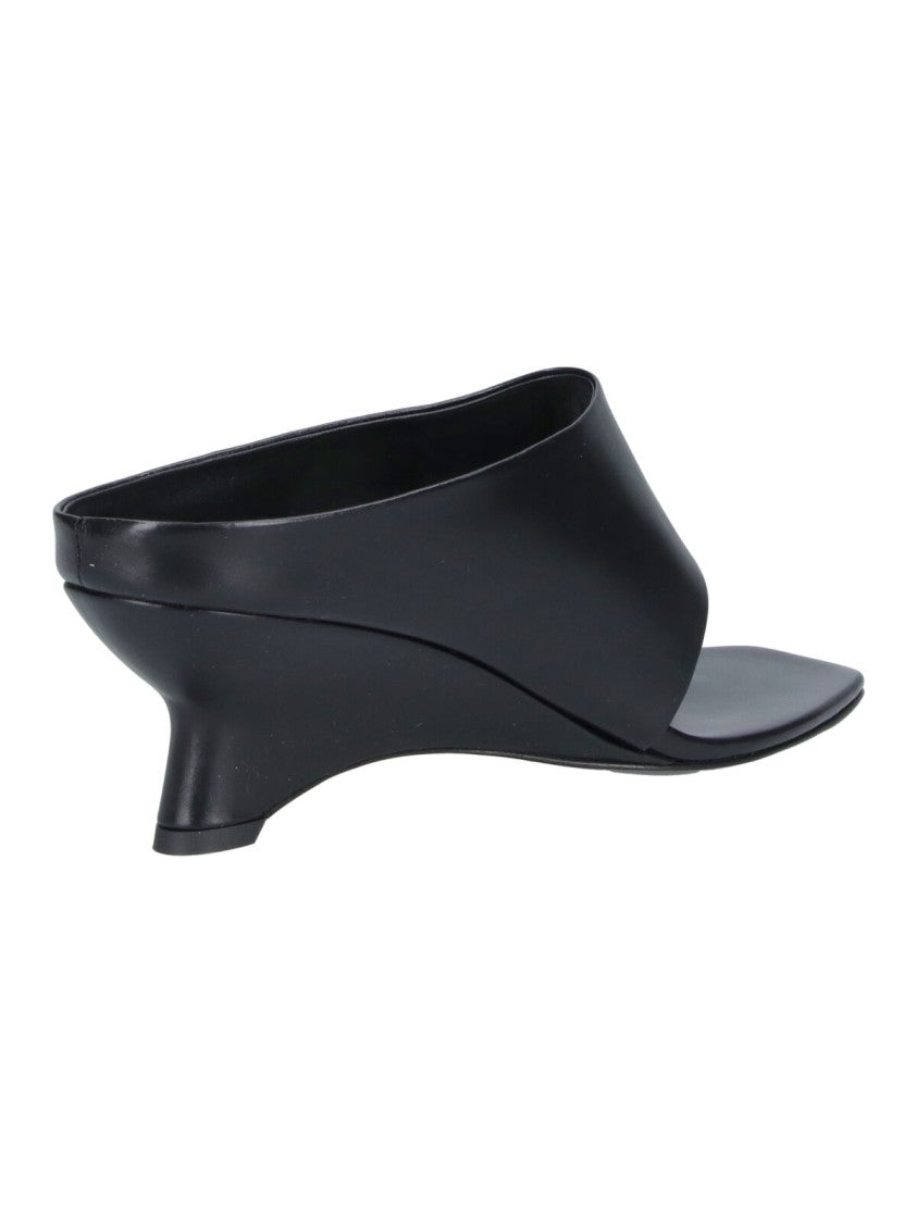Khaite Black Marlow Sculptural Leather Mules