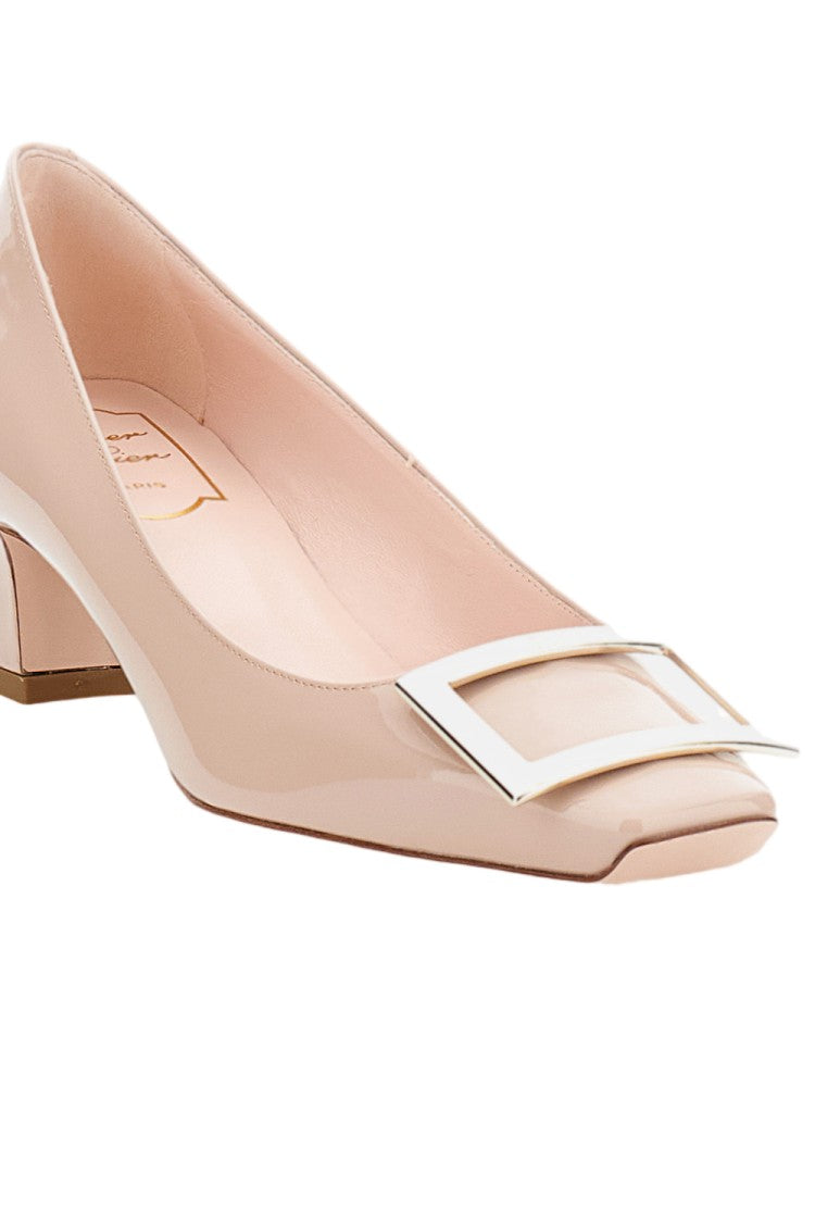 Roger Vivier Patent-Finish Pointed Toe Pumps With Metallic Buckle