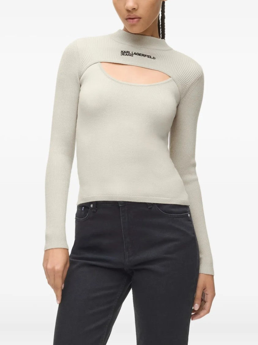 Karl Lagerfeld Classic Knit Sweater With Long Sleeves