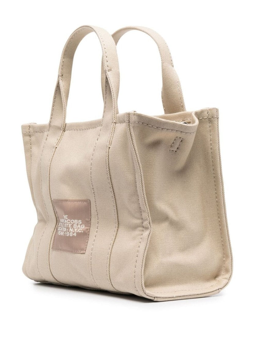Marc Jacobs Compact Cotton Canvas Tote Bag With Logo Accents