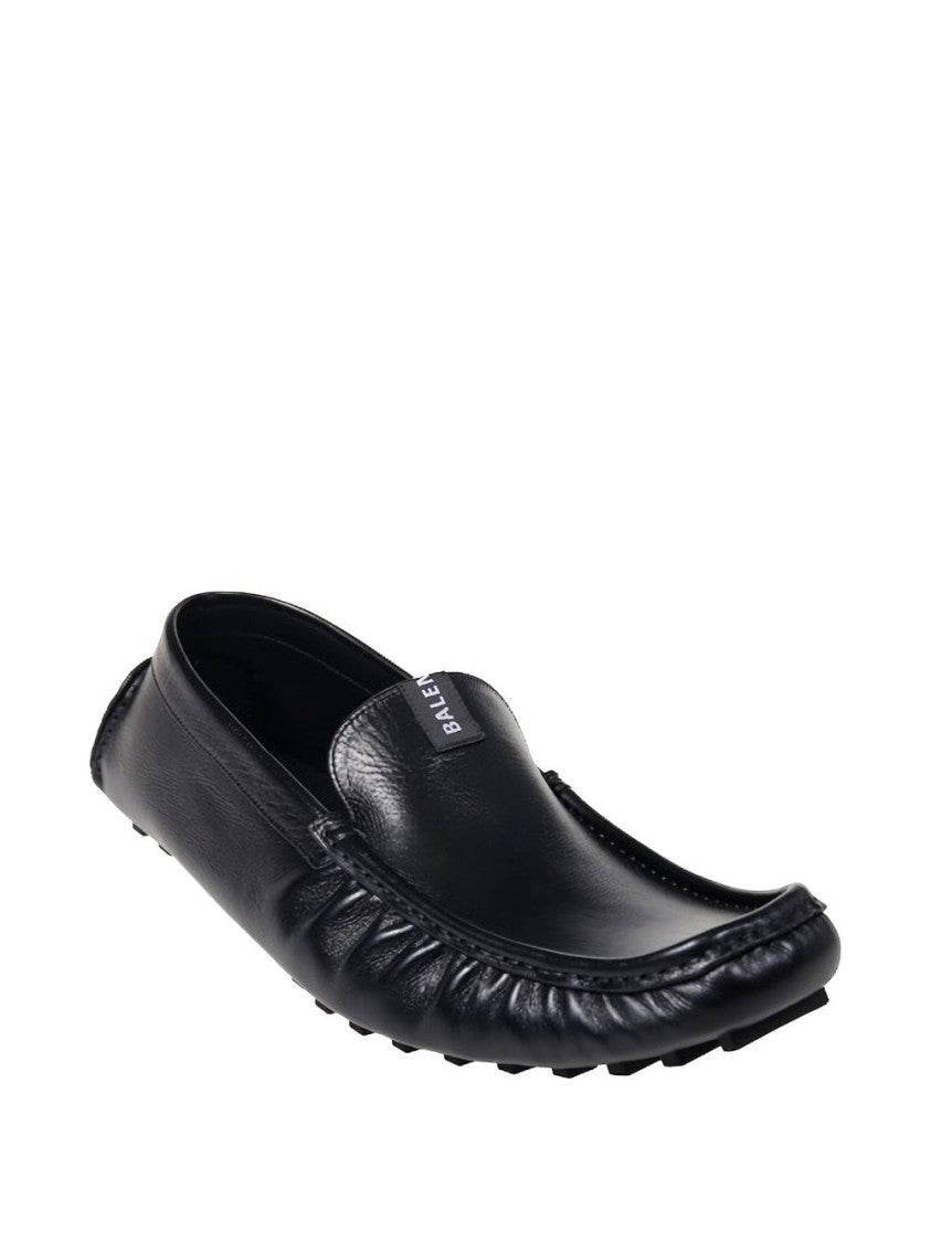 Balenciaga Black Portofino Calfskin Square Toe Loafers