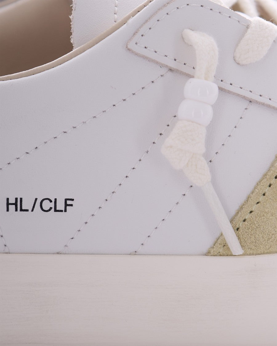 D.A.T.E White And Chocolate Hill Low Calf Sneakers