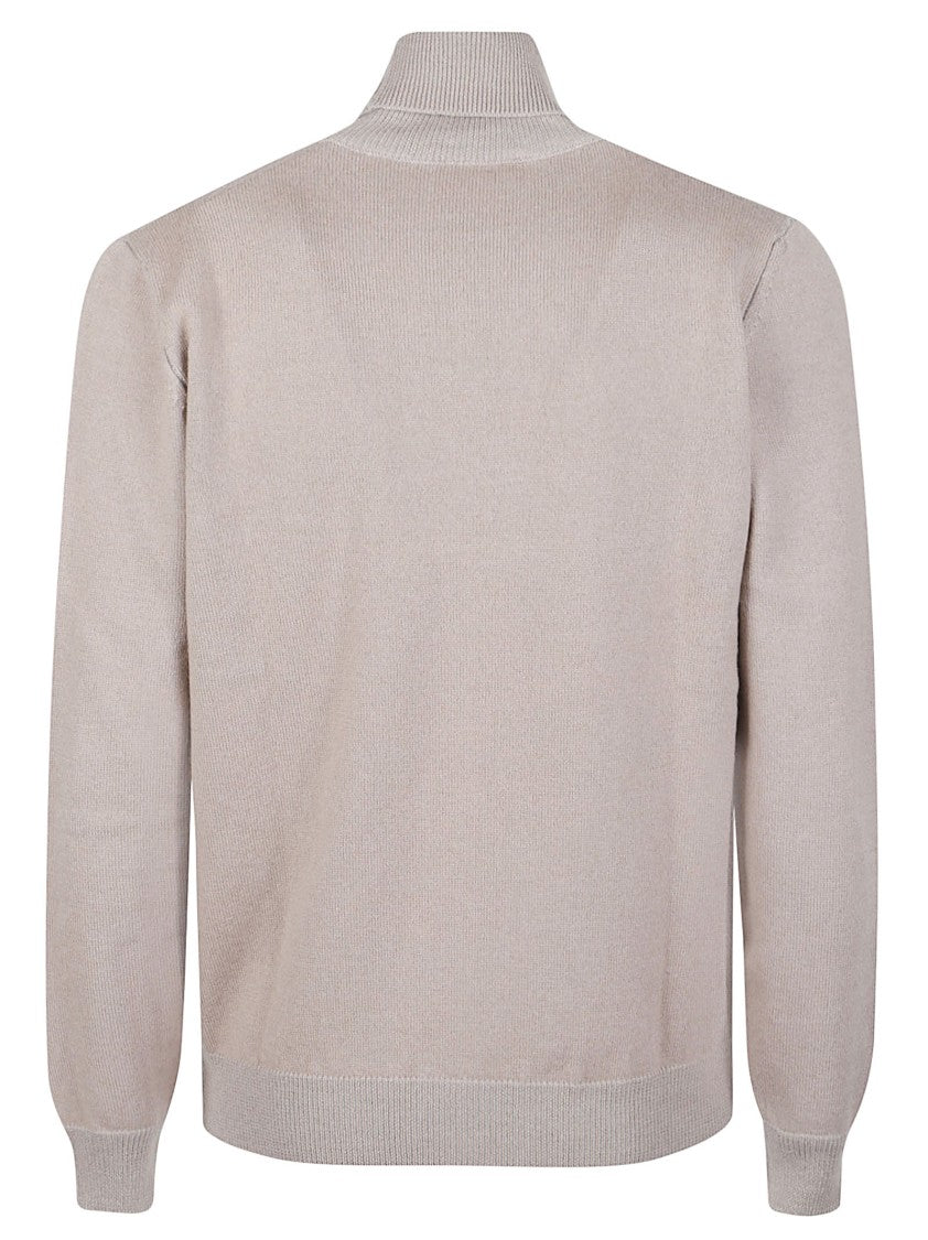 Lardini Finely Knit Ribbed Virgin Wool-Cashmere Turtleneck