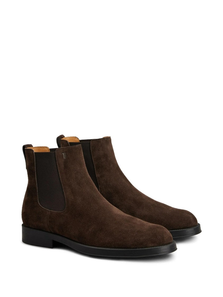 Tod's Brown Suede Elasticated Ankle Boots