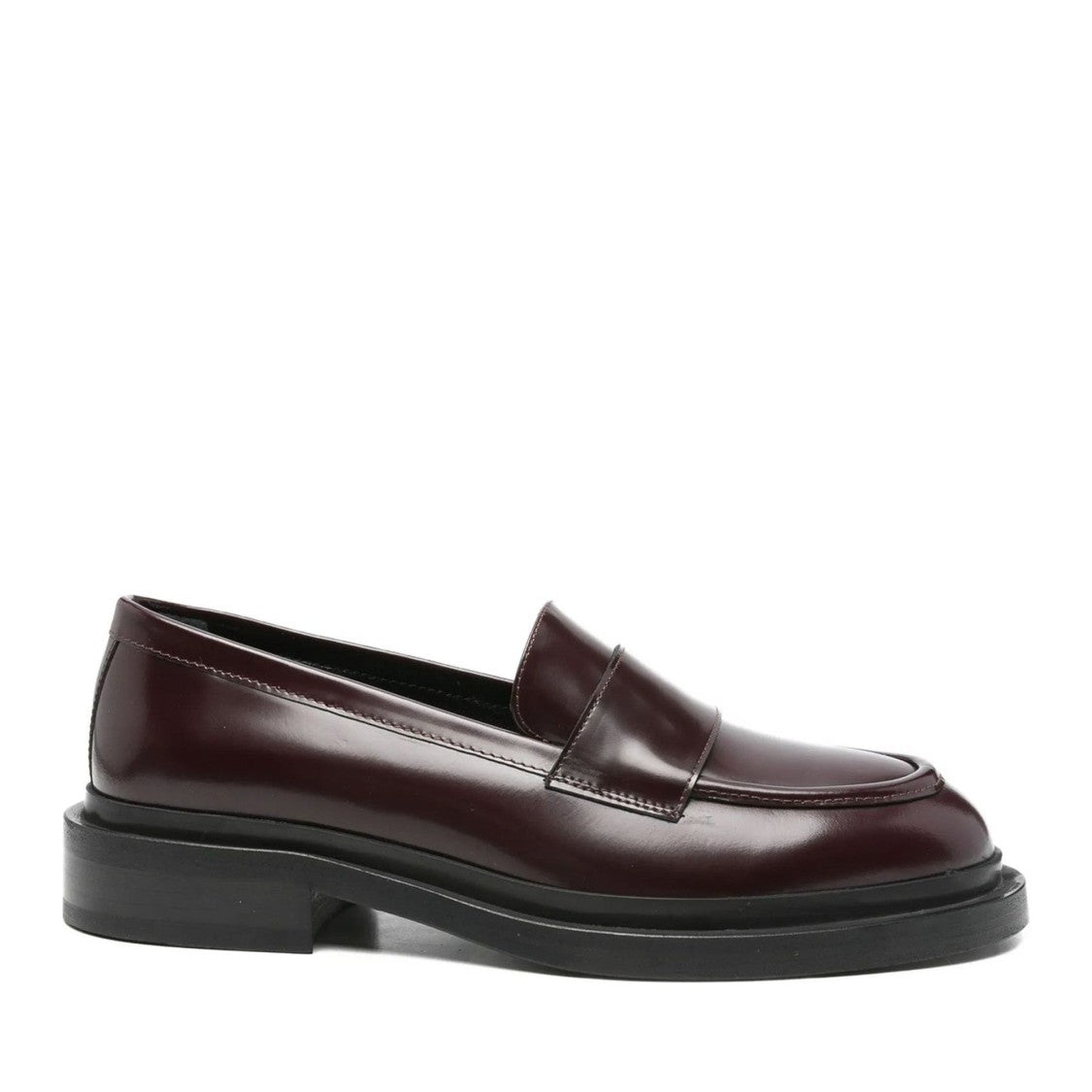 Adrianna Feretti Red Polished Penny Strap Leather Loafers