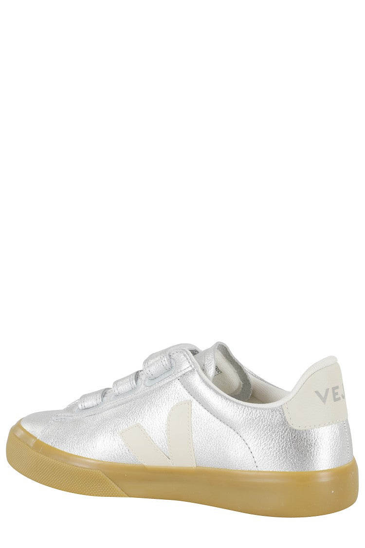 Veja White Silver Leather Sneakers