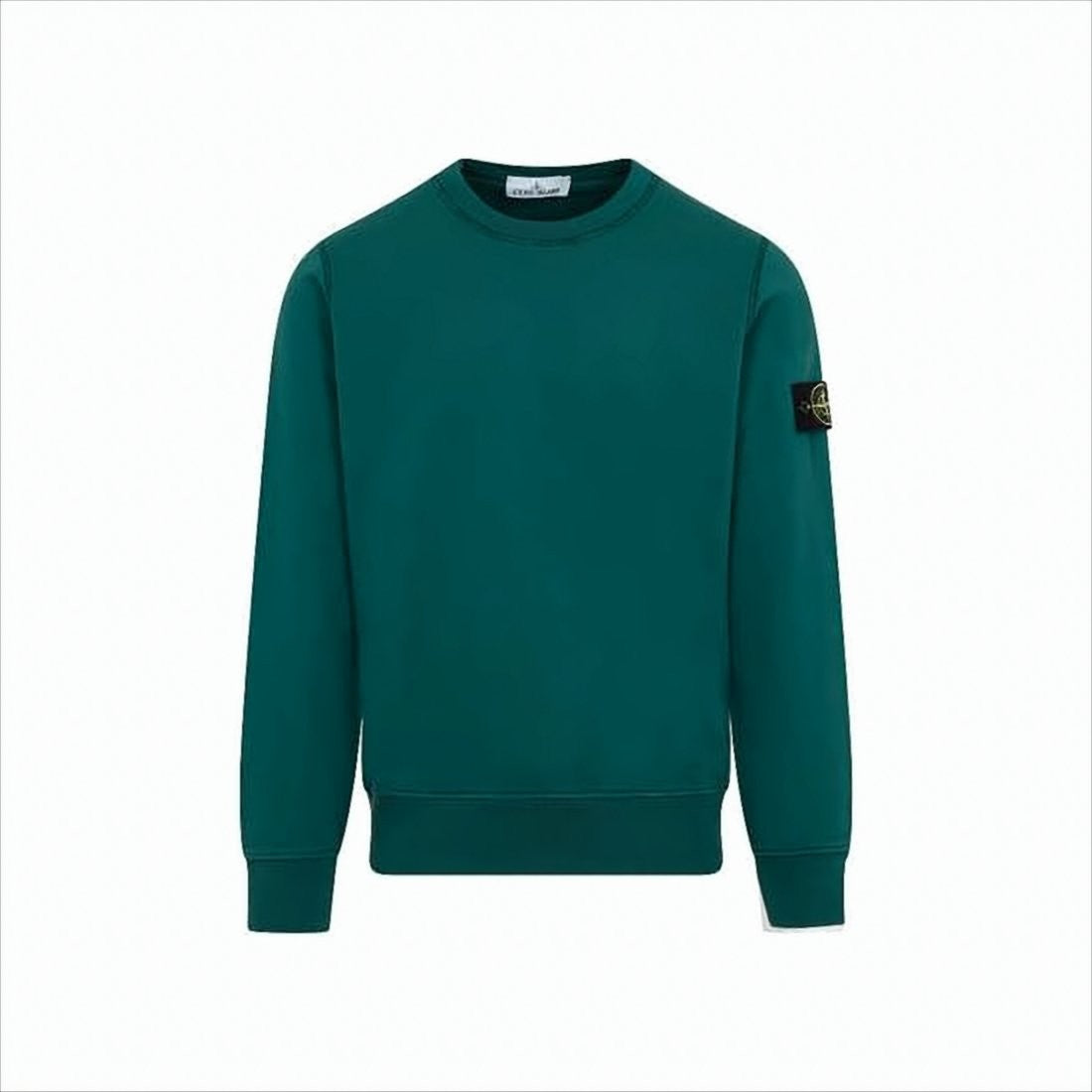 Stone Island Minimalist Long-Sleeve Crewneck Sweatshirt With Distinctive Patch Logo