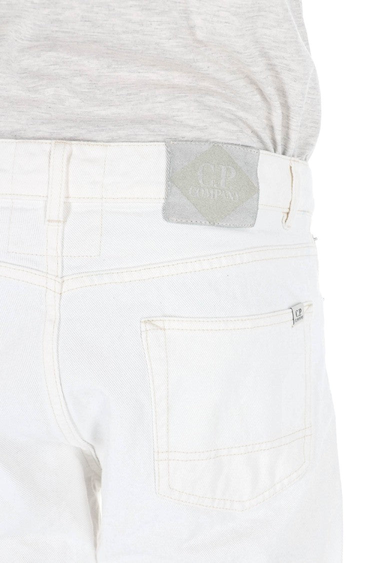 C.P. Company White 10Oz Cotton Bull Jeans