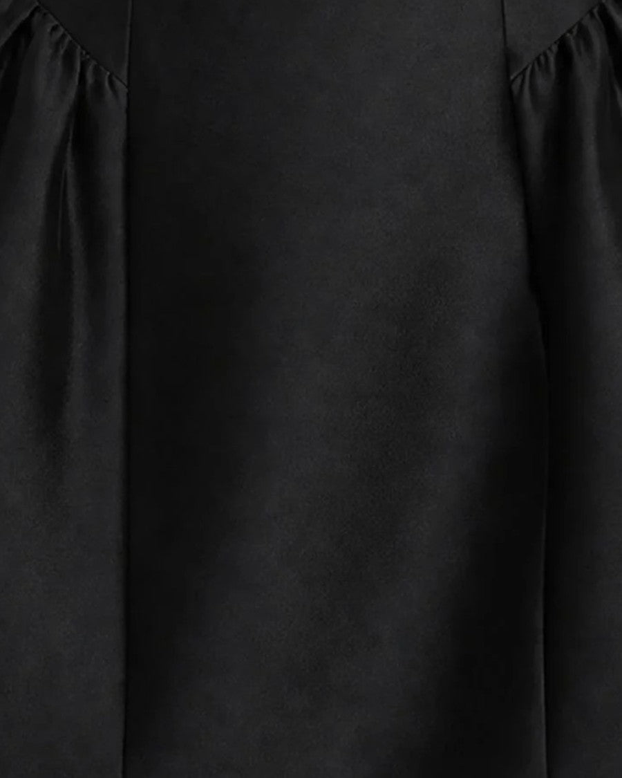 Self-Portrait Mini Taffeta Dress With Puffed Sleeves And Flared Skirt