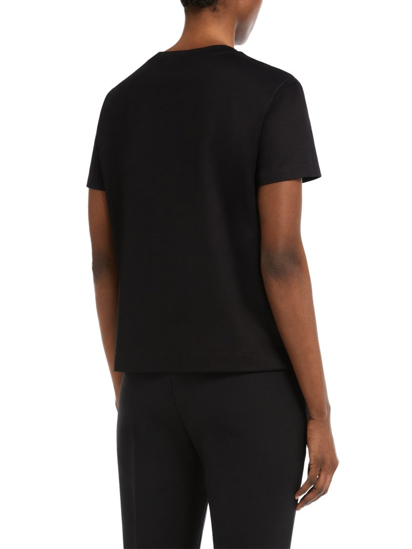 Max Mara Black T-Shirt With Subtle Logo Detail