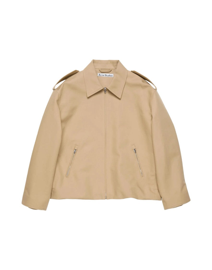 Acne Studios Beige Satin Cotton Jacket