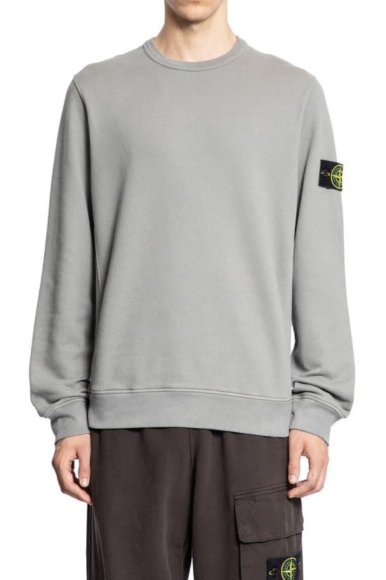 Stone Island Relaxed Fit Long-Sleeve Crewneck Sweatshirt With Distinctive Patch