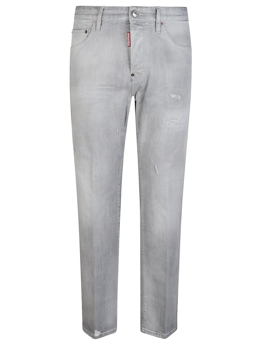 Dsquared2 642 Distressed Light Grey Jeans